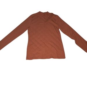 Elegant Rust Colored Long Sleeve Women's Top